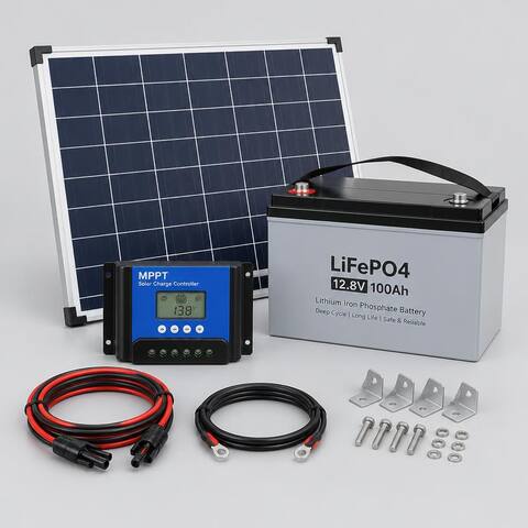 Kit solar com bateria 100 Ah
